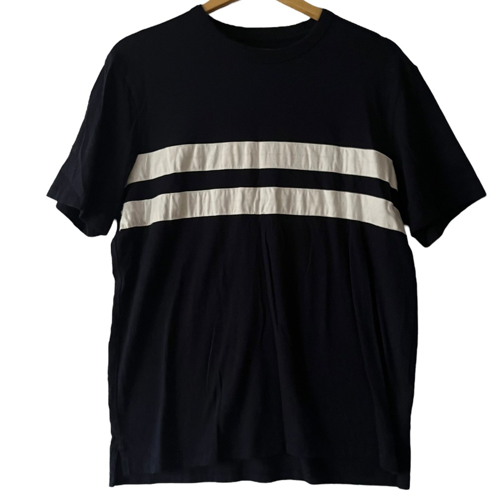 Old Navy Mens Navy Blue White Striped T Shirt Soft‎ Washed Cotton Size S